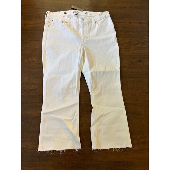 J. Crew Petite Demi 9” Boot Crop Jeans white wash Size 32 - Picture 4 of 6